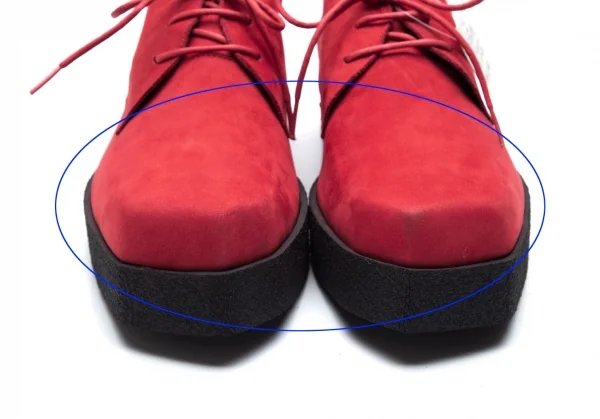 ヨウジヤマモト プールオムYohji Yamamoto POUR HOMME ヌバック厚底ラバーソールシューズ 赤5(28位) K-85727_003