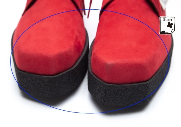 ヨウジヤマモト プールオムYohji Yamamoto POUR HOMME ヌバック厚底ラバーソールシューズ 赤5(28位) K-85727_004