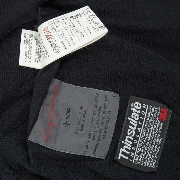 ヨウジヤマモト ノアールYohji Yamamoto NOIR シンサレート中綿天竺コート 黒1 K-85734_020