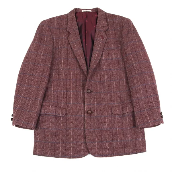 パパスPapas ハリスツイードチェック2Bジャケット あずきM46 K-85748_001