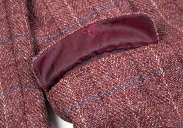 パパスPapas ハリスツイードチェック2Bジャケット あずきM46 K-85748_010