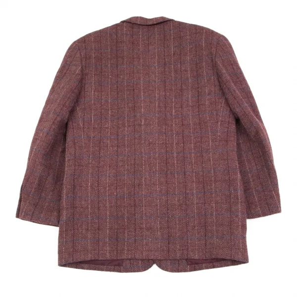 パパスPapas ハリスツイードチェック2Bジャケット あずきM46 K-85748_013