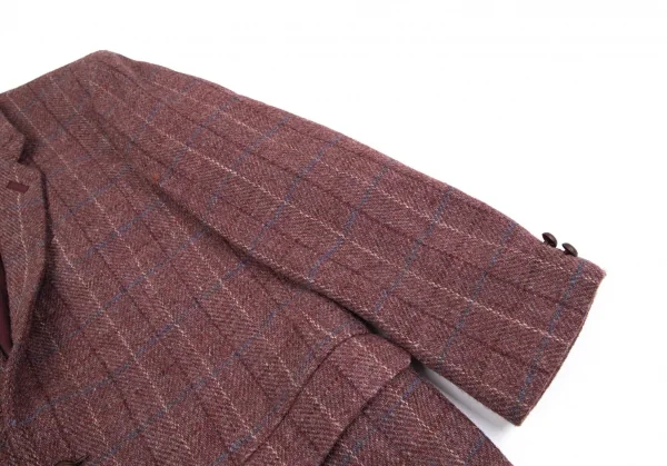 パパスPapas ハリスツイードチェック2Bジャケット あずきM46 K-85748_006