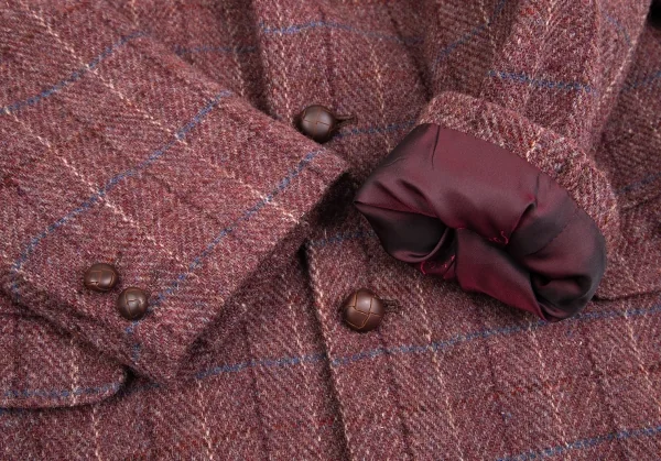 パパスPapas ハリスツイードチェック2Bジャケット あずきM46 K-85748_007