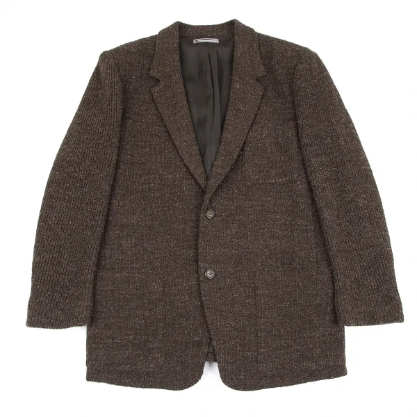 ISSEY MIYAKE MEN Rib Sleeve Wool Jacket Brown L K-85755_001
