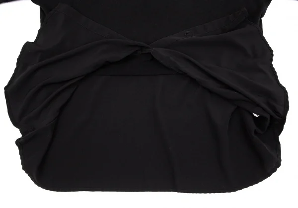 ワイズY's ポリブラウスレイヤード切替デザインカットソー 黒2 K-85981_010