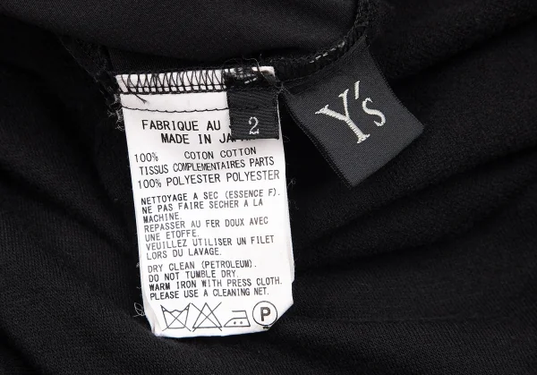 ワイズY's ポリブラウスレイヤード切替デザインカットソー 黒2 K-85981_014