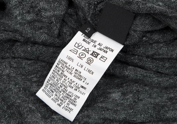 ワイズY's リネンビッグシルエットシアーニットトップス グレー2 K-85983_012