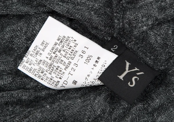 ワイズY's リネンビッグシルエットシアーニットトップス グレー2 K-85983_013