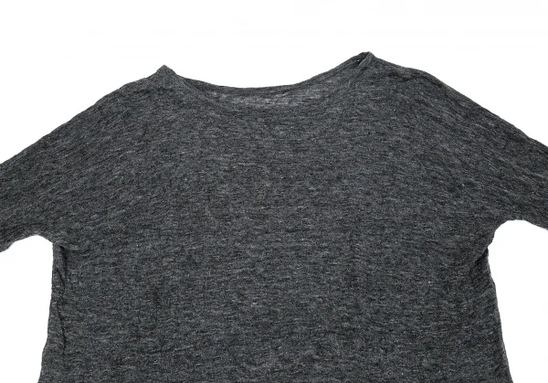 ワイズY's リネンビッグシルエットシアーニットトップス グレー2 K-85983_003