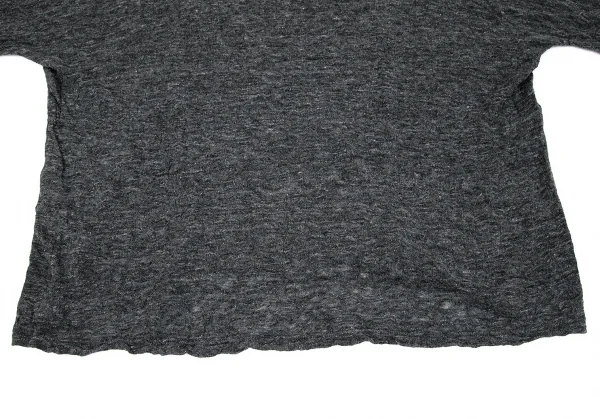 ワイズY's リネンビッグシルエットシアーニットトップス グレー2 K-85983_007