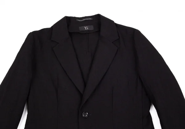 ワイズY's 裾ストライプ切替3Bジャケット 黒2 K-85988_003