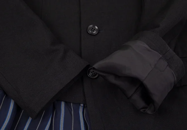 ワイズY's 裾ストライプ切替3Bジャケット 黒2 K-85988_005