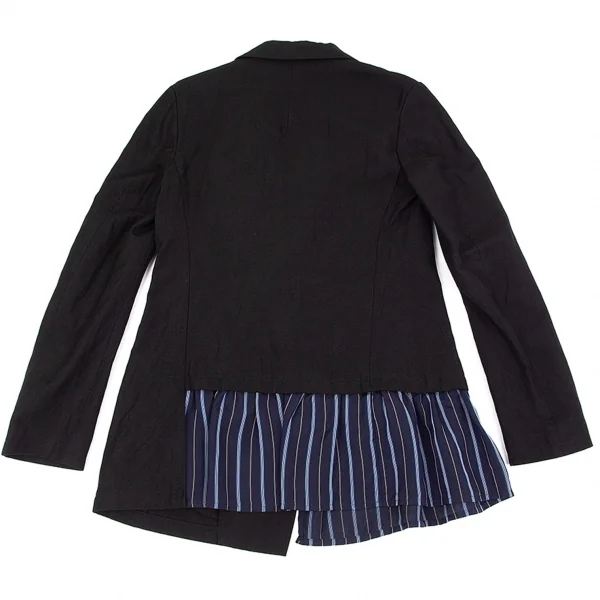 ワイズY's 裾ストライプ切替3Bジャケット 黒2 K-85988_012