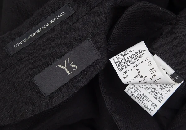 ワイズY's 裾ストライプ切替3Bジャケット 黒2 K-85988_017