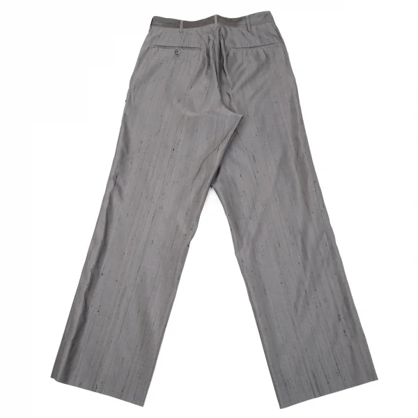 ヨウジヤマモト プールオムYohji Yamamoto POUR HOMME シルク紬パンツ グレー4 K-86005_010