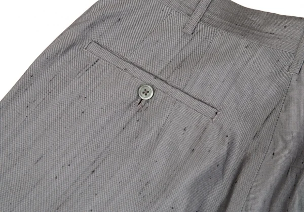 ヨウジヤマモト プールオムYohji Yamamoto POUR HOMME シルク紬パンツ グレー4 K-86005_012