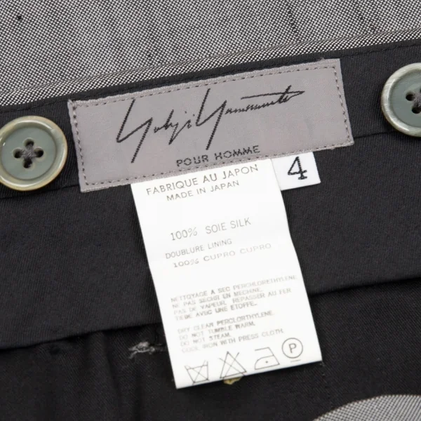ヨウジヤマモト プールオムYohji Yamamoto POUR HOMME シルク紬パンツ グレー4 K-86005_016
