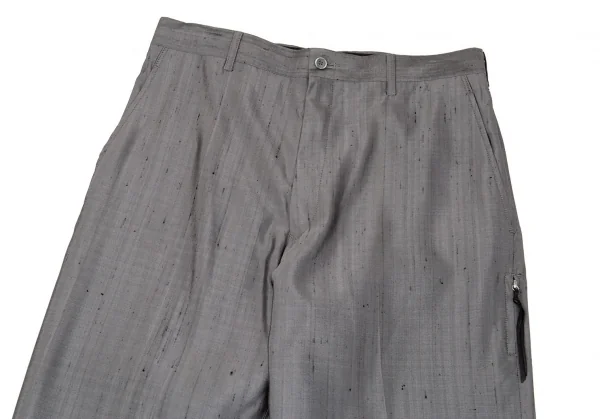 ヨウジヤマモト プールオムYohji Yamamoto POUR HOMME シルク紬パンツ グレー4 K-86005_002