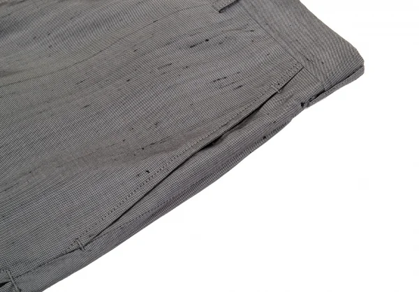 ヨウジヤマモト プールオムYohji Yamamoto POUR HOMME シルク紬パンツ グレー4 K-86005_004