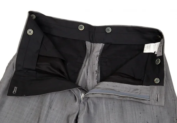 ヨウジヤマモト プールオムYohji Yamamoto POUR HOMME シルク紬パンツ グレー4 K-86005_007