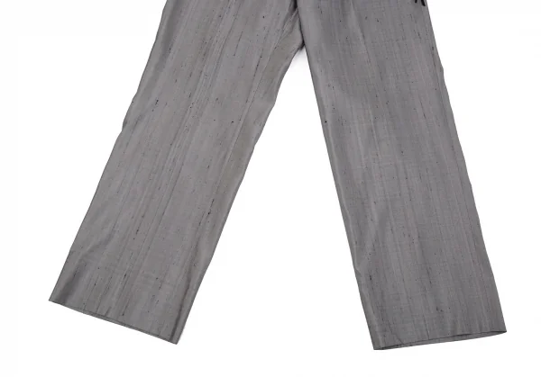 ヨウジヤマモト プールオムYohji Yamamoto POUR HOMME シルク紬パンツ グレー4 K-86005_008