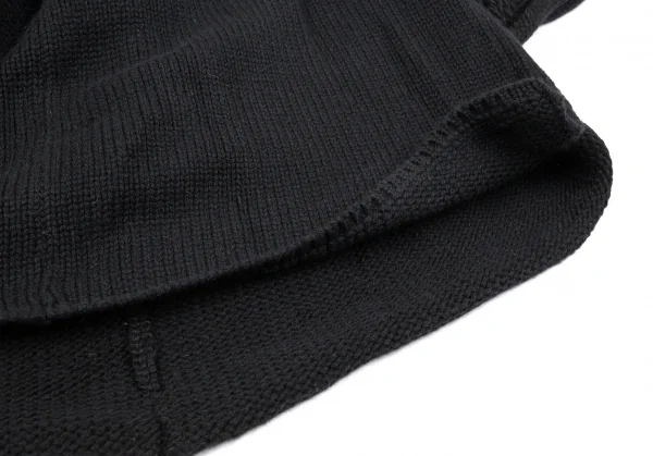 ヨウジヤマモト ファムYohji Yamamoto FEMME ニットレイヤードピン留アルパカリバーシブルコート 黒3 K-86009_009