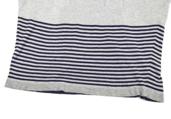 ジュンヤワタナベ コムデギャルソンJUNYA WATANABE COMME des GARCONSボーダーレイヤードデザイントップス グレー紺M K-86017_010