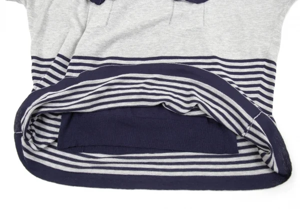 ジュンヤワタナベ コムデギャルソンJUNYA WATANABE COMME des GARCONSボーダーレイヤードデザイントップス グレー紺M K-86017_011