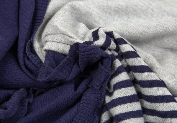 ジュンヤワタナベ コムデギャルソンJUNYA WATANABE COMME des GARCONSボーダーレイヤードデザイントップス グレー紺M K-86017_016