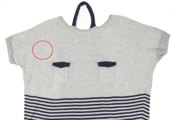 ジュンヤワタナベ コムデギャルソンJUNYA WATANABE COMME des GARCONSボーダーレイヤードデザイントップス グレー紺M K-86017_003