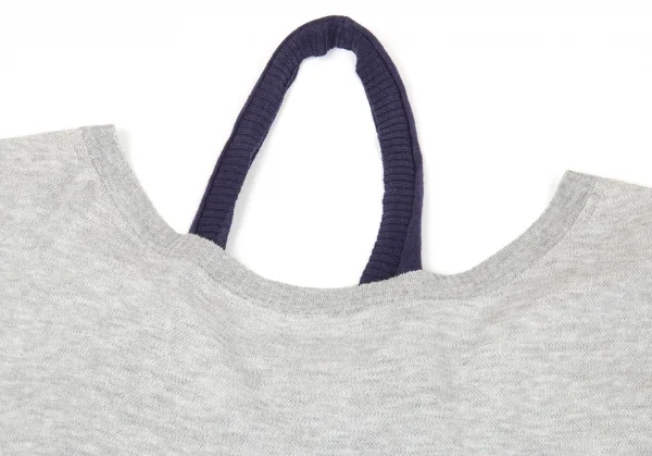 ジュンヤワタナベ コムデギャルソンJUNYA WATANABE COMME des GARCONSボーダーレイヤードデザイントップス グレー紺M K-86017_005