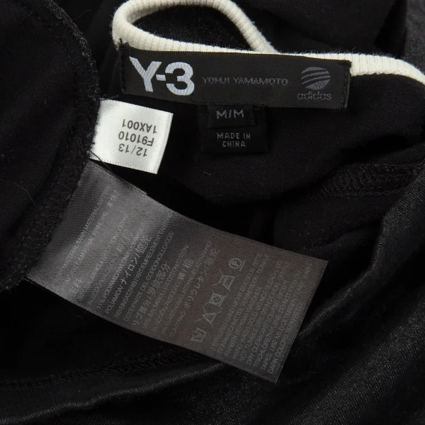 ワイスリーY-3 袖ボーダーラメカットソー 黒オフM/M K-86039_012