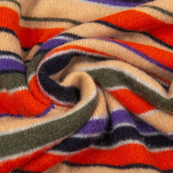 45rpm ドレープネックストライプノースリーブカシミヤニット オレンジベージュ0 K-86048_012