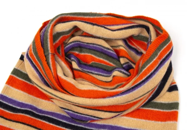 45rpm ドレープネックストライプノースリーブカシミヤニット オレンジベージュ0 K-86048_005