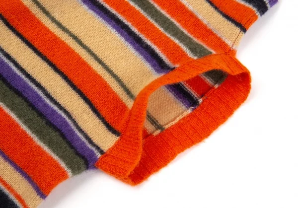 45rpm ドレープネックストライプノースリーブカシミヤニット オレンジベージュ0 K-86048_006