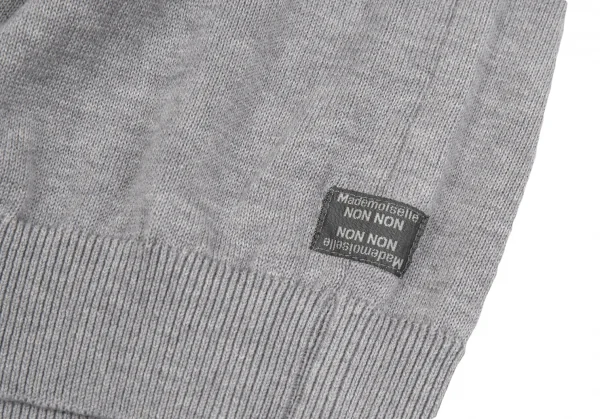 マドモアゼルノンノンMademoiselle NON NON サーフベアコットンウールブッチセーター 杢グレー38（M) K-86051_010