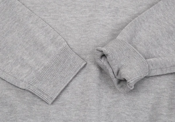 マドモアゼルノンノンMademoiselle NON NON サーフベアコットンウールブッチセーター 杢グレー38（M) K-86051_007