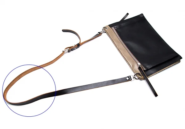 マルニMARNI 配色レザーショルダーバッグ 黒茶 K-86058_014