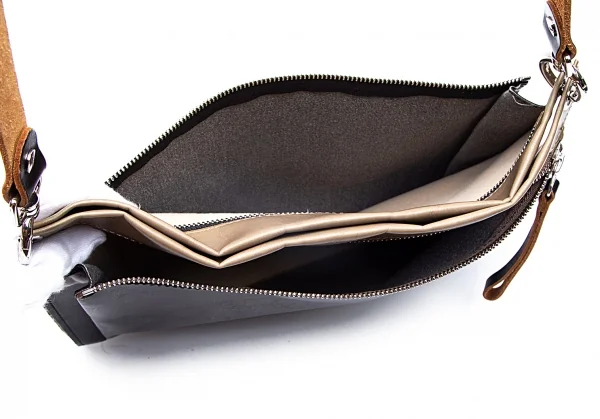 マルニMARNI 配色レザーショルダーバッグ 黒茶 K-86058_016