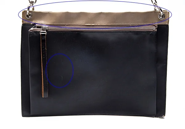 マルニMARNI 配色レザーショルダーバッグ 黒茶 K-86058_002