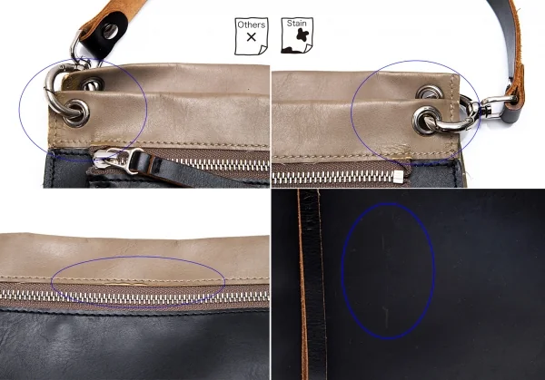 マルニMARNI 配色レザーショルダーバッグ 黒茶 K-86058_003