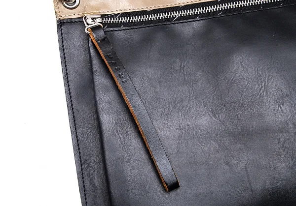 マルニMARNI 配色レザーショルダーバッグ 黒茶 K-86058_007