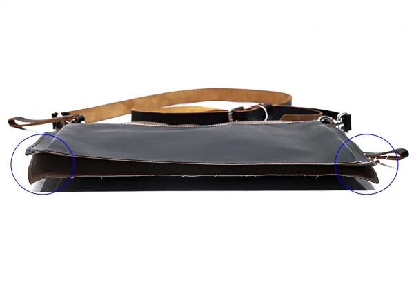 マルニMARNI 配色レザーショルダーバッグ 黒茶 K-86058_008