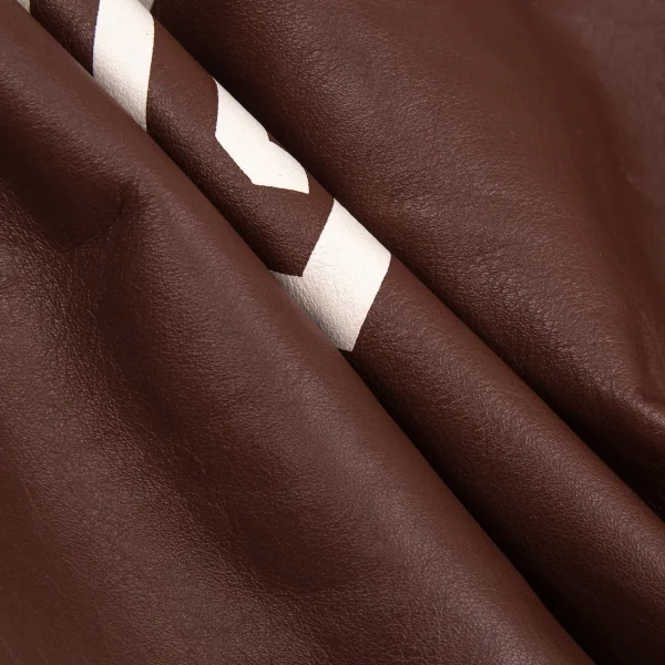 ヨウジヤマモト プールオムYohji Yamamoto POUR HOMME バックプリントフーディーレザージャケット 茶4 K-86114_014