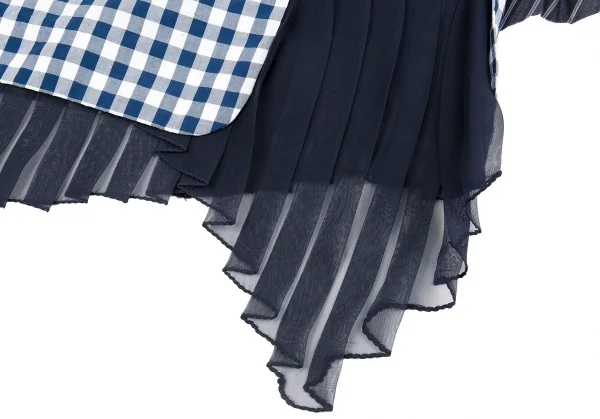 ファセッタズムFACETASM シフォンレイヤードギンガムチェックスカート 紺1 K-86198_011