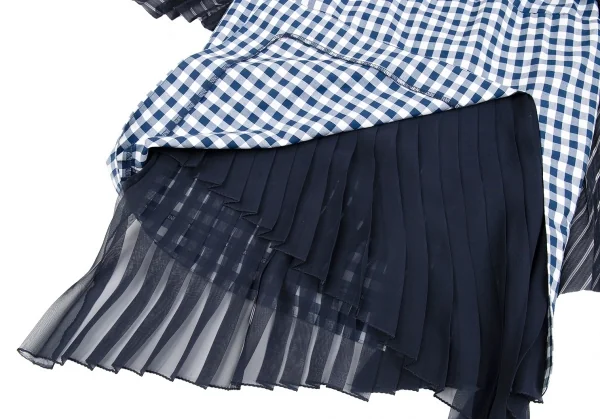 ファセッタズムFACETASM シフォンレイヤードギンガムチェックスカート 紺1 K-86198_012