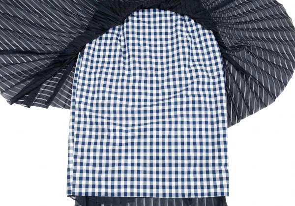 ファセッタズムFACETASM シフォンレイヤードギンガムチェックスカート 紺1 K-86198_017