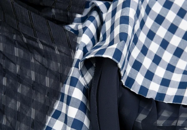 ファセッタズムFACETASM シフォンレイヤードギンガムチェックスカート 紺1 K-86198_018