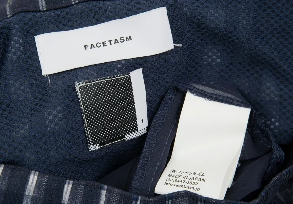 ファセッタズムFACETASM シフォンレイヤードギンガムチェックスカート 紺1 K-86198_019